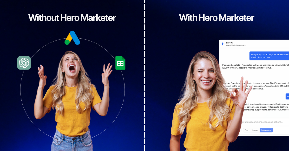 Hero Marketer - Before vs After